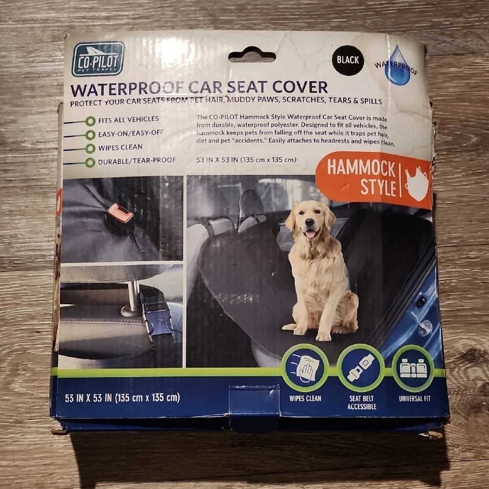 Waterproof Dog Car Seat Cover - Black